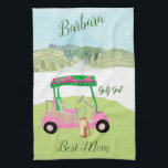 Fun Glam Golf Cart Scenic Best Mom Name   Kitchen Towel<br><div class="desc">A touch of golf humour for the Mom in your life, who'll have fun with this one -- a glam golf cart for the golf lover who likes to play with style -- or just loves to play -- personalized with first name -- custom and unique. Or, get one for...</div>