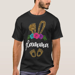 Fun Glamma Bunny Leopard , Easter Day Bunny Grandm T-Shirt