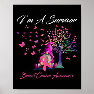 Fun Gnomes I'm A Survivor Breast Cancer Awareness Poster