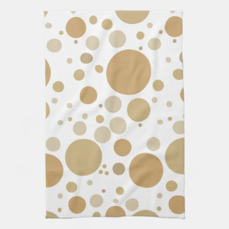 Fun Gold Champagne Bubbles Pattern Kitchen Towel