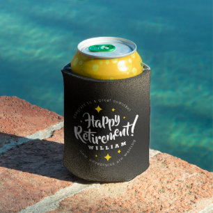 Fun Gold Glitter Stars Retirement New Adventures Can Cooler