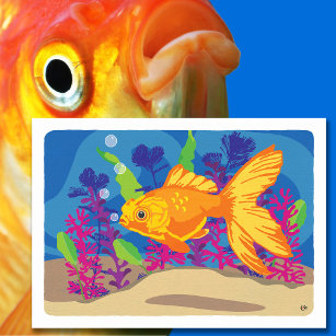 Fun Goldfish Aquarium Blank Card