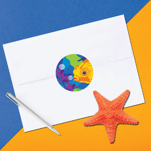 Fun Goldfish Aquarium Classic Round Sticker