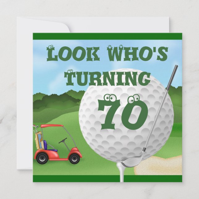 Fun Golf 70e anniversaire Invitations MODÈLE (Devant)