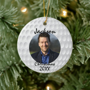 Fun Golf Ball Noël Ornement en céramique