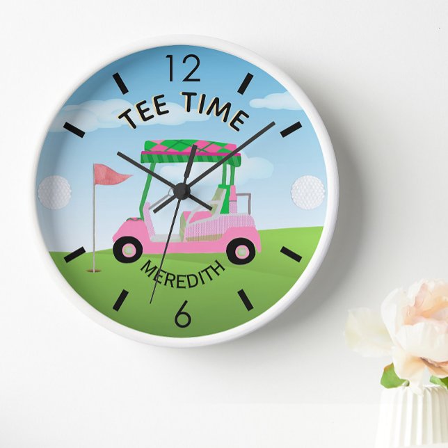 Fun Golf Course Cart Name Tee Time  Clock (Creator Uploaded)