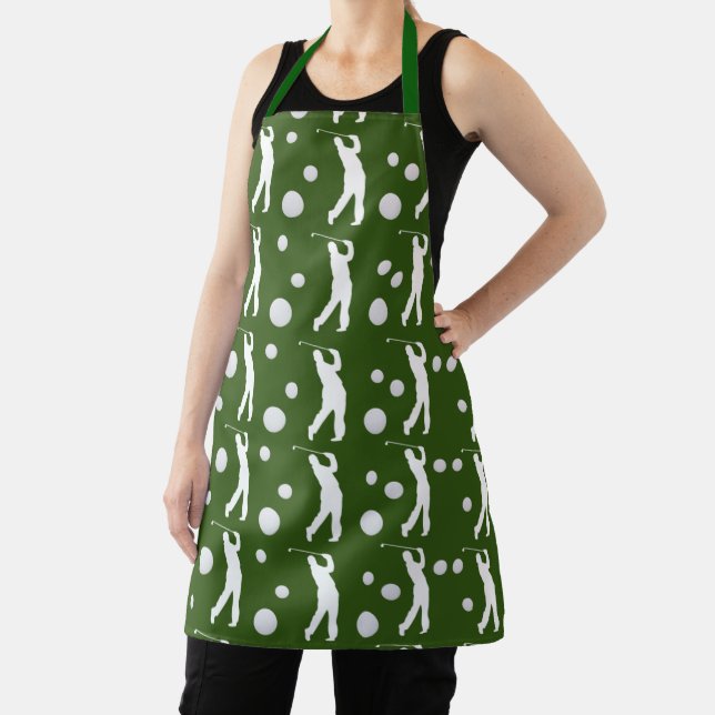 Fun Golf Golfing Golfer Pattern Apron (Insitu)