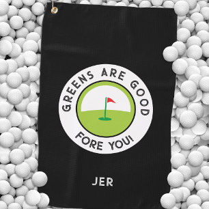 Fun Golf Greens Fore Golfer Funny Humor Custom Golf Towel