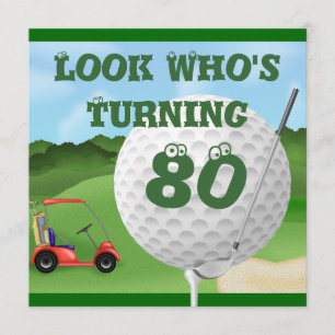 Fun Golf Invitations MODÈLE 80e anniversaire