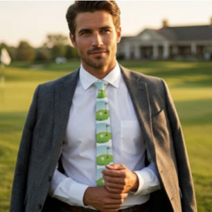 Fun Golf Pattern Neck Tie