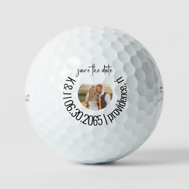 Fun Golf Photo Wedding Save the Date II Balls (Front)