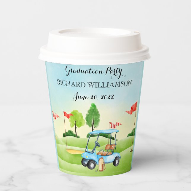 Fun Golf Theme Graduation Party    Paper Cups (Front)