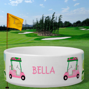 Fun Golf Theme Personalized Name Pet Bowl