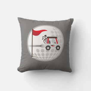 Fun Golfing Golf Cart Ball for Golfers Throw Pillow