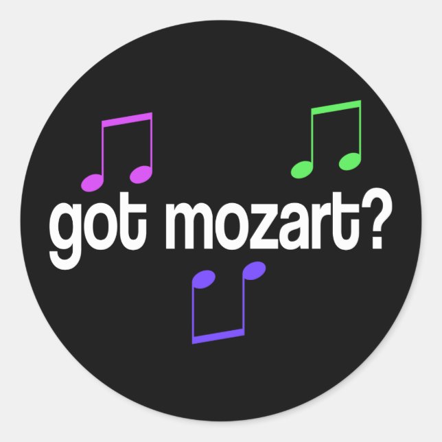 Fun Got Mozart Classic Round Sticker (Front)