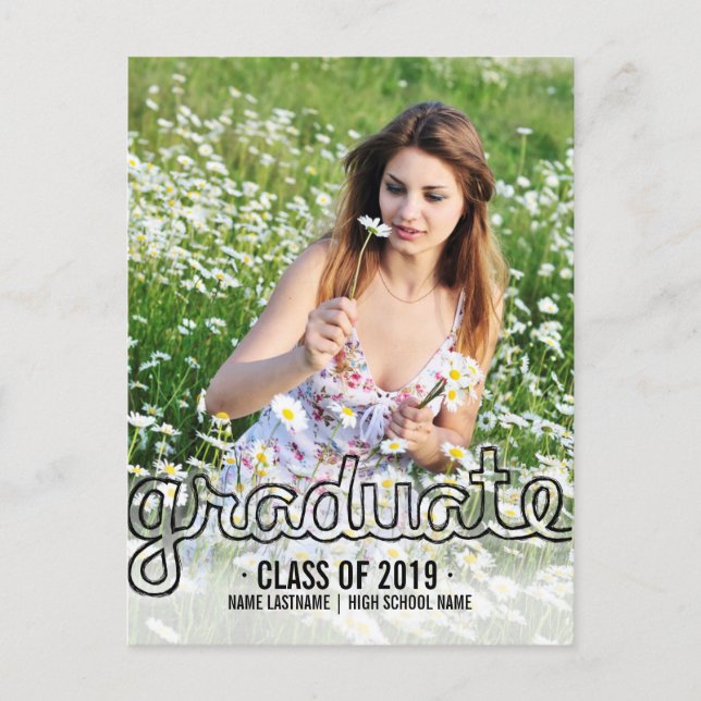 Fun Graduate Photo Postcard Invite (Front)