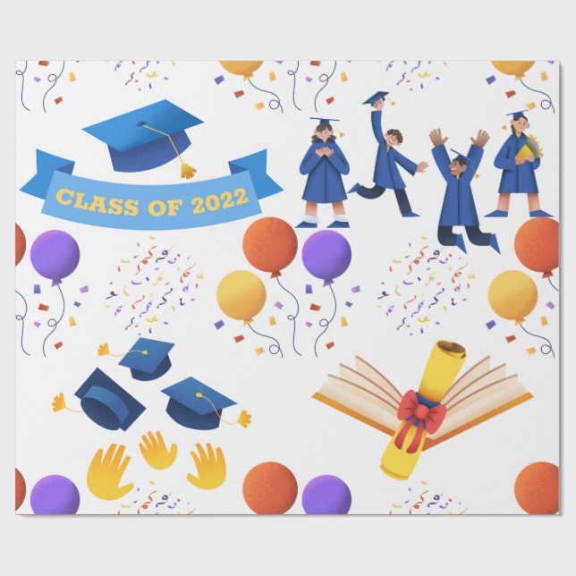 Fun Graduation Class Of Wrapping Paper (Flat)