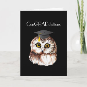 Fun Graduation Congratulations Cute Wise Owl Card