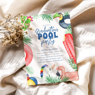 Fun Graduation Pool Party Invitation