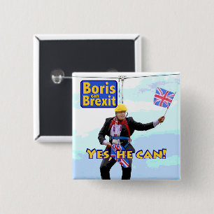 Fun graphic Boris Johnson Brexit from Europe image 2 Inch Square Button