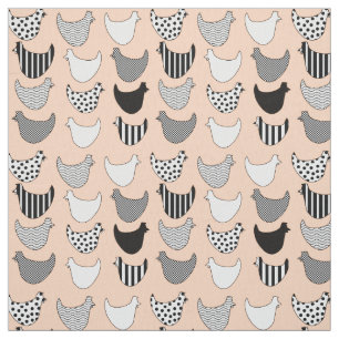 Fun Graphic Chickens Seamless Pattern Fabric
