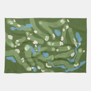 Fun graphic golf course towel