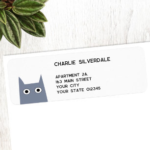 Fun Gray Cat Return Address
