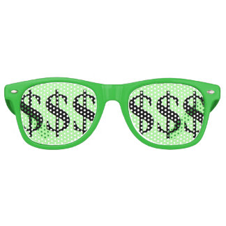 Fun Green Dollar Sign Party Retro Sunglasses