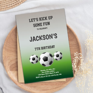 Fun Green Football Party Theme Invitation