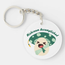 Fun Green Mushroom Grad Keychain