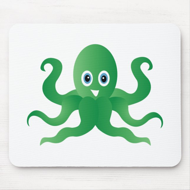 Fun green octopi mouse pad (Front)