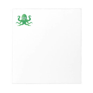 Fun green octopi notepad