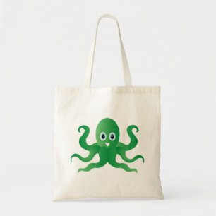 Fun green octopi tote bag