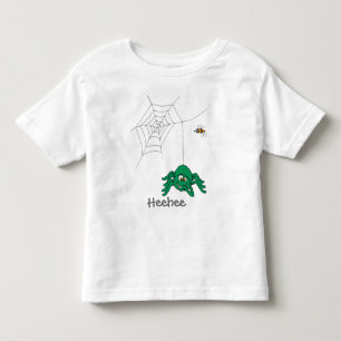 Fun green spider and fly kids t-shirt