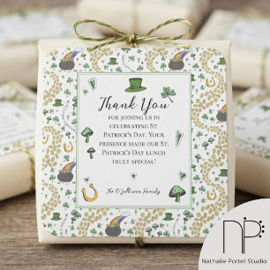 Fun Green St Patricks Irish Blessings Thank You Square Sticker