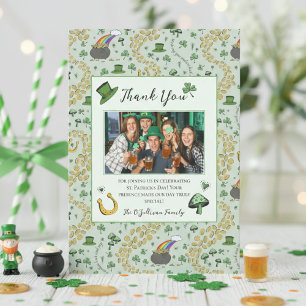 Fun Green St Patricks Irish Thank You Card