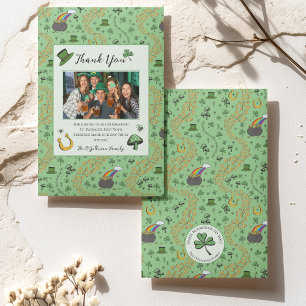 Fun Green St Patricks Irish Thank You Card