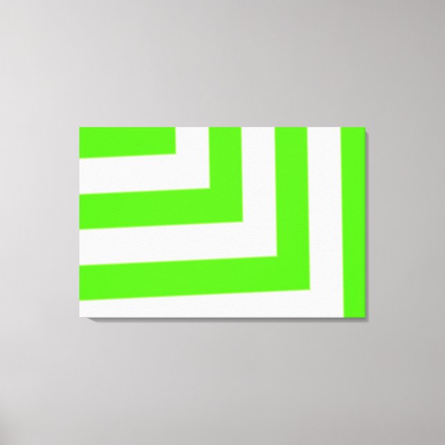 Fun Green Stripes Pattern Canvas Print (Front)