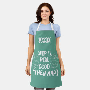 Fun Green Whip It Real Good Personalize Apron