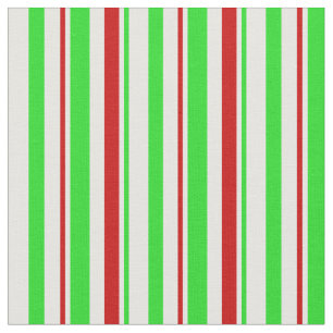 Fun Green, White, Red Christmas-Inspired Pattern Fabric