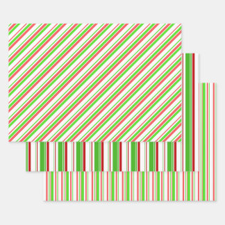 Fun Green, White, Red Coloured Christmas Inspired Wrapping Paper Sheet