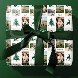 Fun Green Woodland Custom Photo Collage Monogram Wrapping Paper<br><div class="desc">Make your presents and gifts super easy to find with our fun woodland forest animals custom photo grid collage and name gift identifier wrapping paper. This fun wrapping paper makes it easy to identify who the gift is for. Our design features a grid design featuring woodland deer, foxes, and pine...</div>