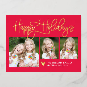 Fun Greeting Editable Colour Christmas Postcard