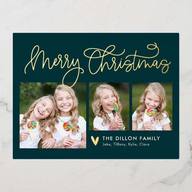 Fun Greeting Editable Colour Christmas Postcard (Front)