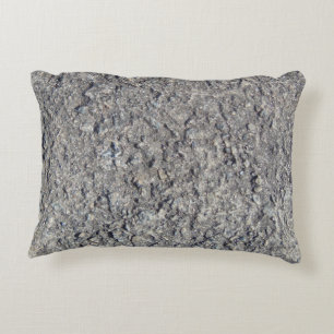 Fun grey faux rough concrete decorative pillow