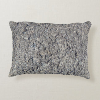 Fun grey faux rough concrete decorative pillow
