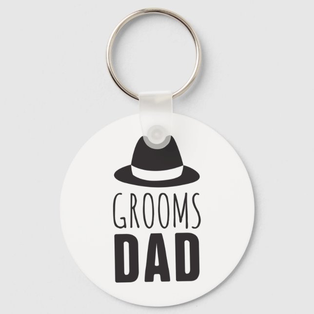 Fun Grooms Dad Groomsman Gift Bridal Party Wedding Keychain (Front)