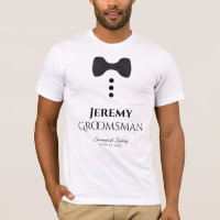 Fun Groomsman Black Tie Wedding T-shirt
