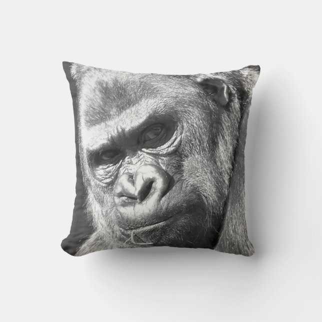 FUN GRUMPY GORILLA THROW PILLOW (Front)