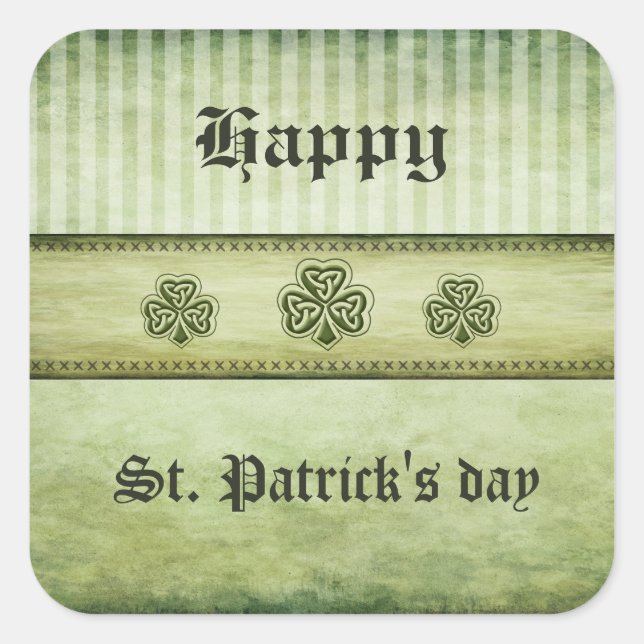 Fun grundge Irish lucky shamrock Square Sticker (Front)
